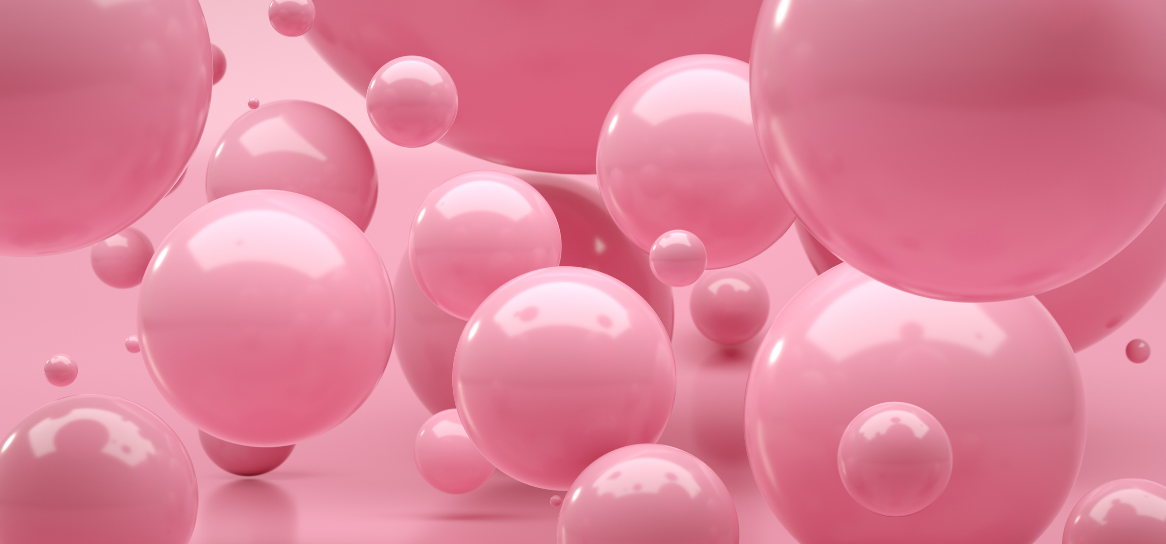 3D Pink Bubble Spheres